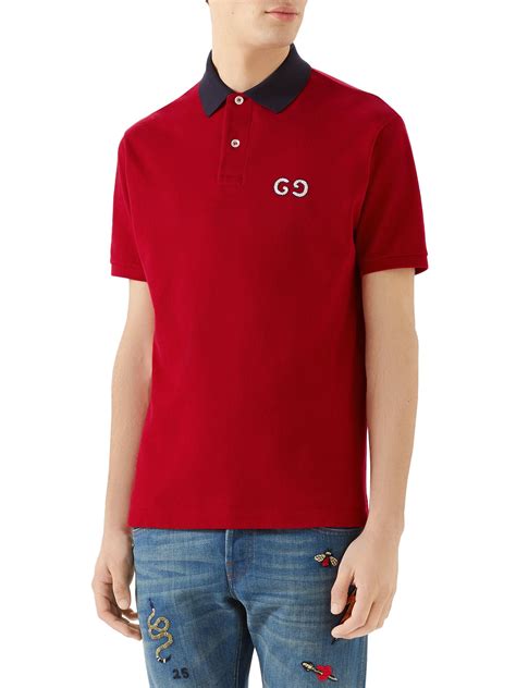gucci red polo shirt cheap